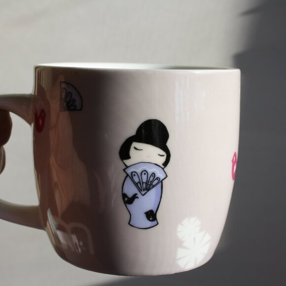 Momiji Doll Mug Pale Pink "Take It Easy, Life is Peaches" - Picture 4 of 8